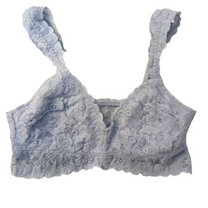 Aerie Blue lace bralette Women's size extra small adjustable straps wireless